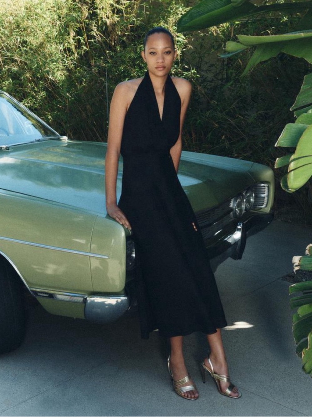 Zara Collection Black Halter-Neck Dress